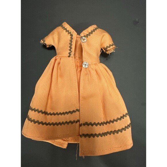 Vintage Barbie Dress Light Orange with Rickrack Trim – 1960s Clone or Variation - Picture 5 of 6